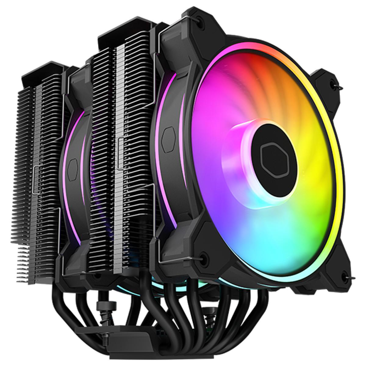 Cooler Master Hyper 622 Halo (Black) ARGB Dual Tower CPU Air Cooler w/ 6x Nickel Plated Heat Pipes & High Performance Dual Fan