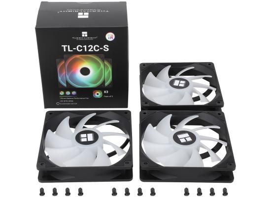 Thermalright TL-C12C-S X3 (Black / 3PIN ARGB) Balance Performance 120mm PWM Cooling Fan Kit 3in1 w/ S-FDB Bearing