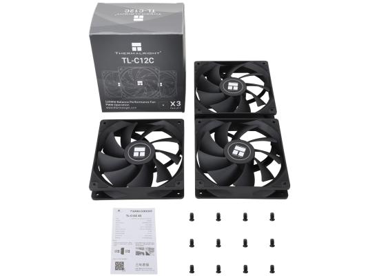 Thermalright TL-C12C X3 (Black / Non-LED) Balance Performance 120mm PWM Cooling Fan Kit 3in1 w/ S-FDB Bearing