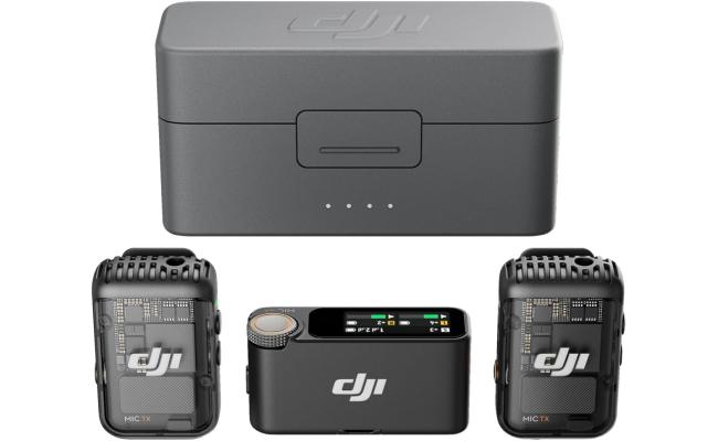 DJI Mic 2, Wireless Lavalier Microphone, Noise Cancelling, 48kHz 32-bit Float Internal Recording, 820 ft.(250m) Range, 18H Battery with Charging Case, Microphone for Camera/Phone, Vlog, Streaming