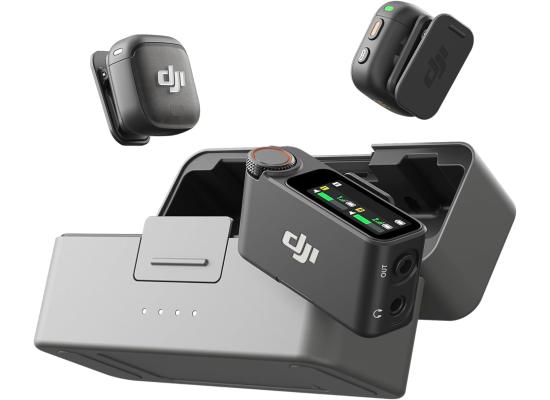 DJI Mic 3 (2 TX + 1 RX + Charging Case), Wireless Microphone for iPhone/Camera/Android, Ultralight, Adaptive Gain Control for Balanced Volume, Dual Band Anti-Interference, Vlog, 2-Port Wall Charger
