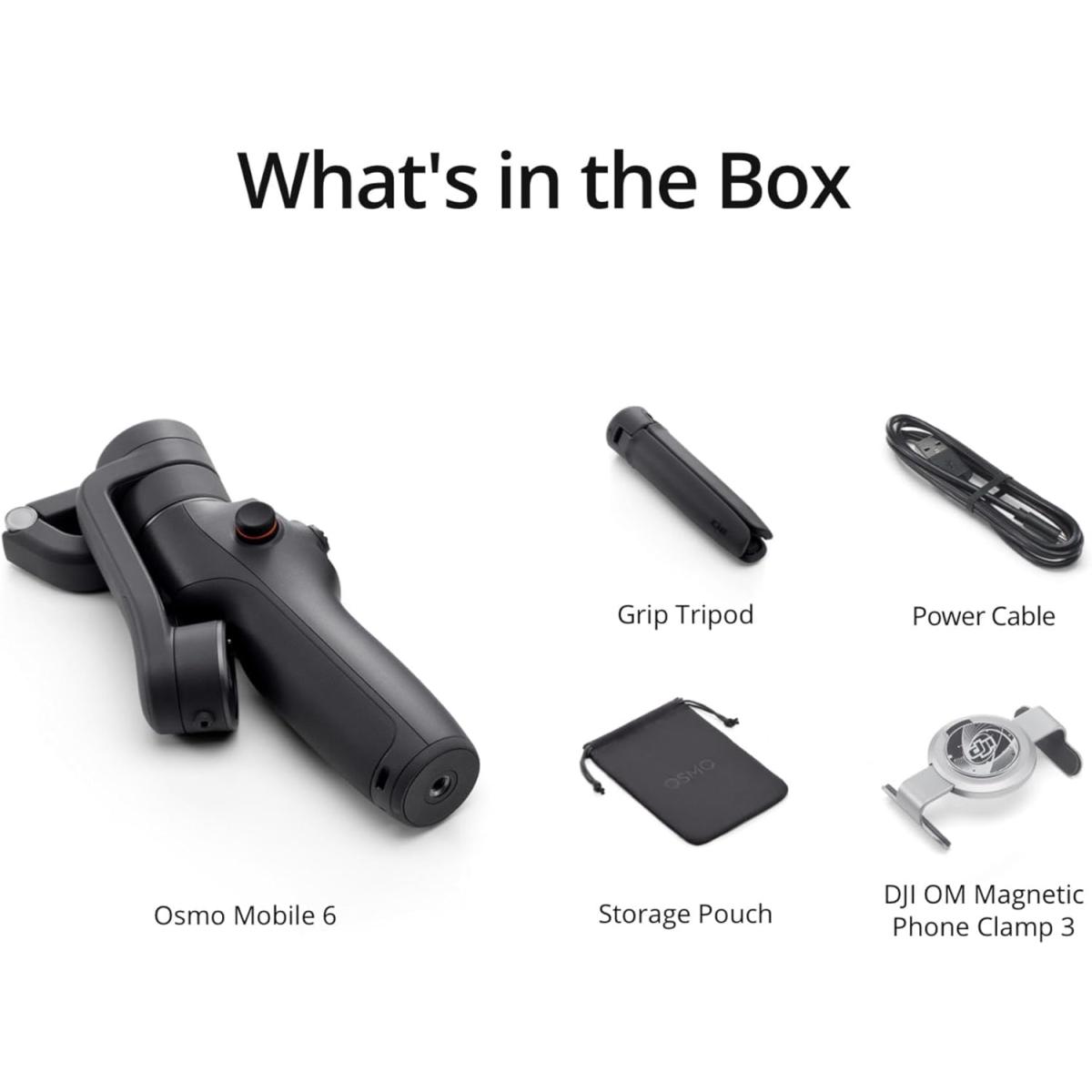 DJI Osmo Mobile 6 Gimbal Stabilizer for Smartphones, 3-Axis Phone Gimbal, Built-In Extension Rod, Object Tracking, Portable and Foldable, Vlogging Stabilizer, YouTube TikTok, Slate Gray