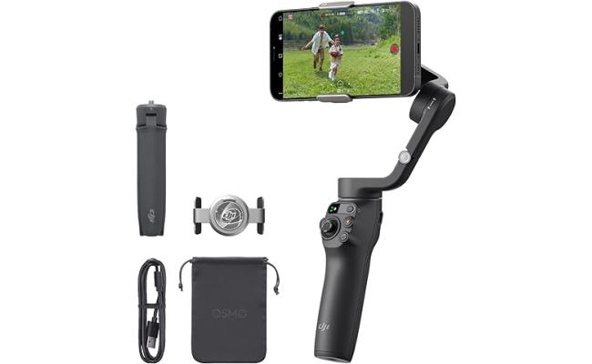 DJI Osmo Mobile 6 Gimbal Stabilizer for Smartphones, 3-Axis Phone Gimbal, Built-In Extension Rod, Object Tracking, Portable and Foldable, Vlogging Stabilizer, YouTube TikTok, Slate Gray