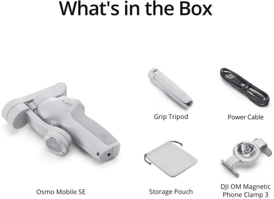 DJI Osmo Mobile SE, 3-Axis Phone Gimbal, Portable and Foldable, Gimbal Stabilizer for iphone, Andriod, ShotGuides, ActiveTrack 6.0, Vlogging Stabilizer for Youtube, TikTok, Travel