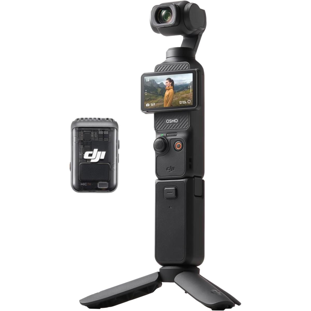 DJI Osmo Pocket 3 Creator Combo, Vlogging Camera with 1'' CMOS, 4K/120fps Video, 3-Axis Stabilization, Face/Object Tracking, Fast Focusing, Mic Included for Clear Sound, Digital Camera for Photography