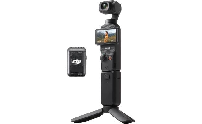 DJI Osmo Pocket 3 Creator Combo, Vlogging Camera with 1'' CMOS, 4K/120fps Video, 3-Axis Stabilization, Face/Object Tracking, Fast Focusing, Mic Included for Clear Sound, Digital Camera for Photography