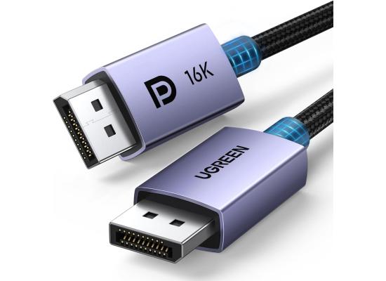 UGREEN DisplayPort Cable 2.1 [VESA Certified] DP2.0 40Gbps Support 16K@30Hz 8K@240Hz 4K@240Hz HDR, HDCP, DSC 1.2a, Braided Display Port Cable Cord Compatible FreeSync G-Sync Video Card Monitor, 3.3FT