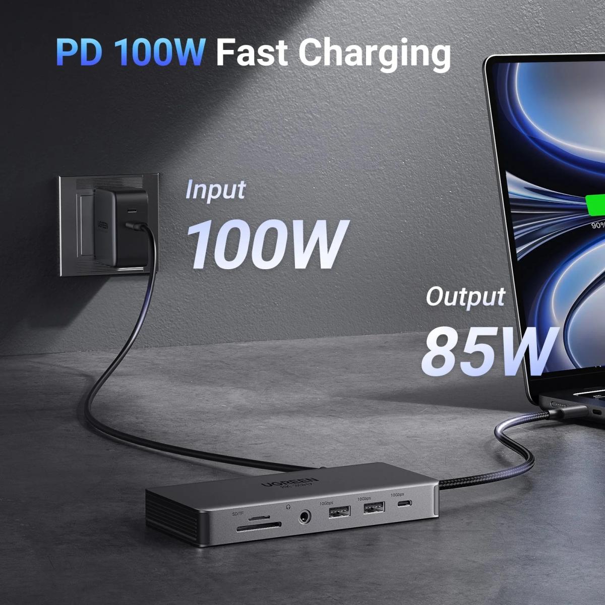UGREEN USB-C Hub 100W, 4k 60Hz 11-in-1 CM639/45520