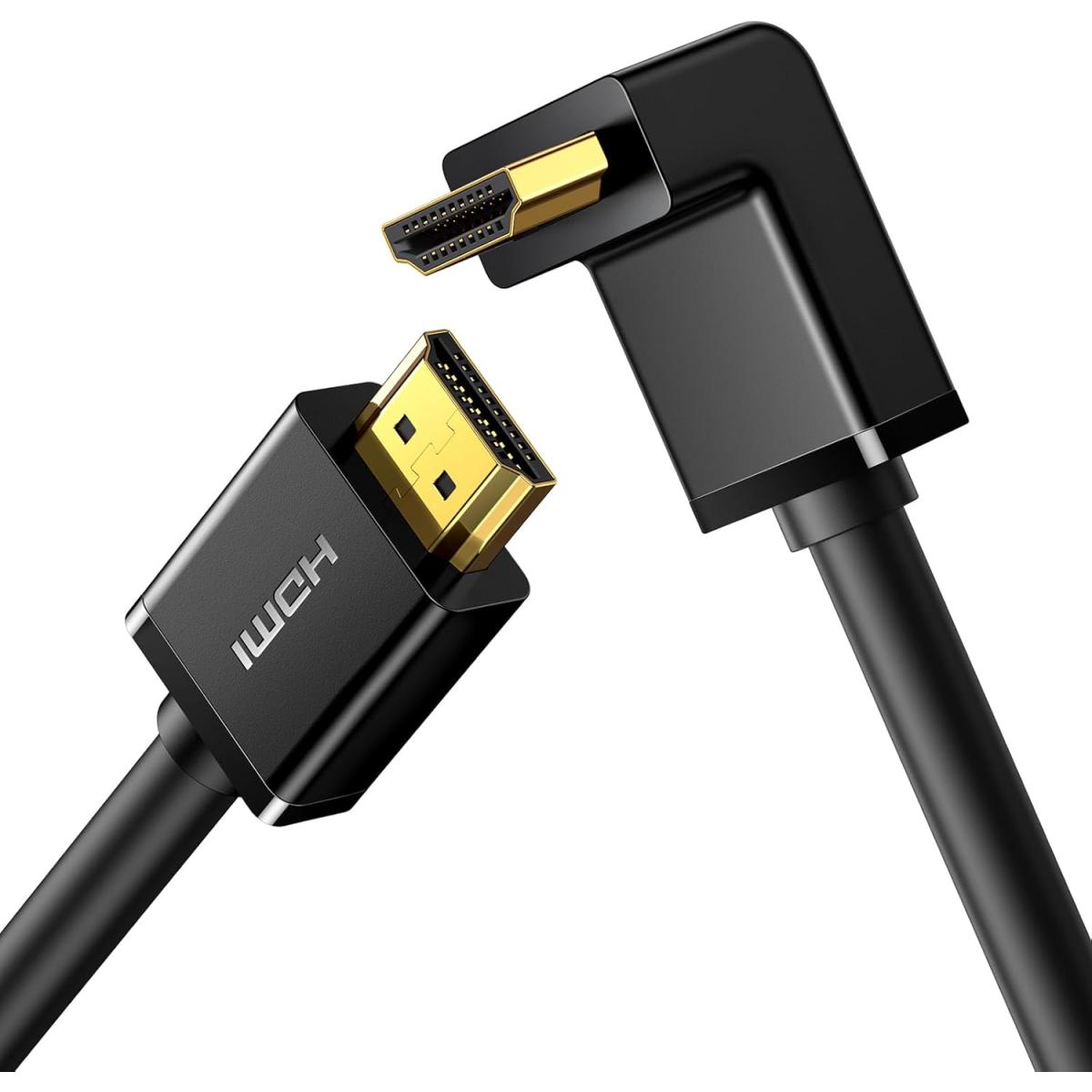 UGREEN HDMI Cable Right Angle 4K 90 Degree HDMI Cord High Speed Down Angle HDMI 2.0 Cable, 4K@60Hz HD 3D 1080P ARC Compatible for Laptop Monitor Nintendo Switch 2 Xbox PS5 PC TV 3.3FT