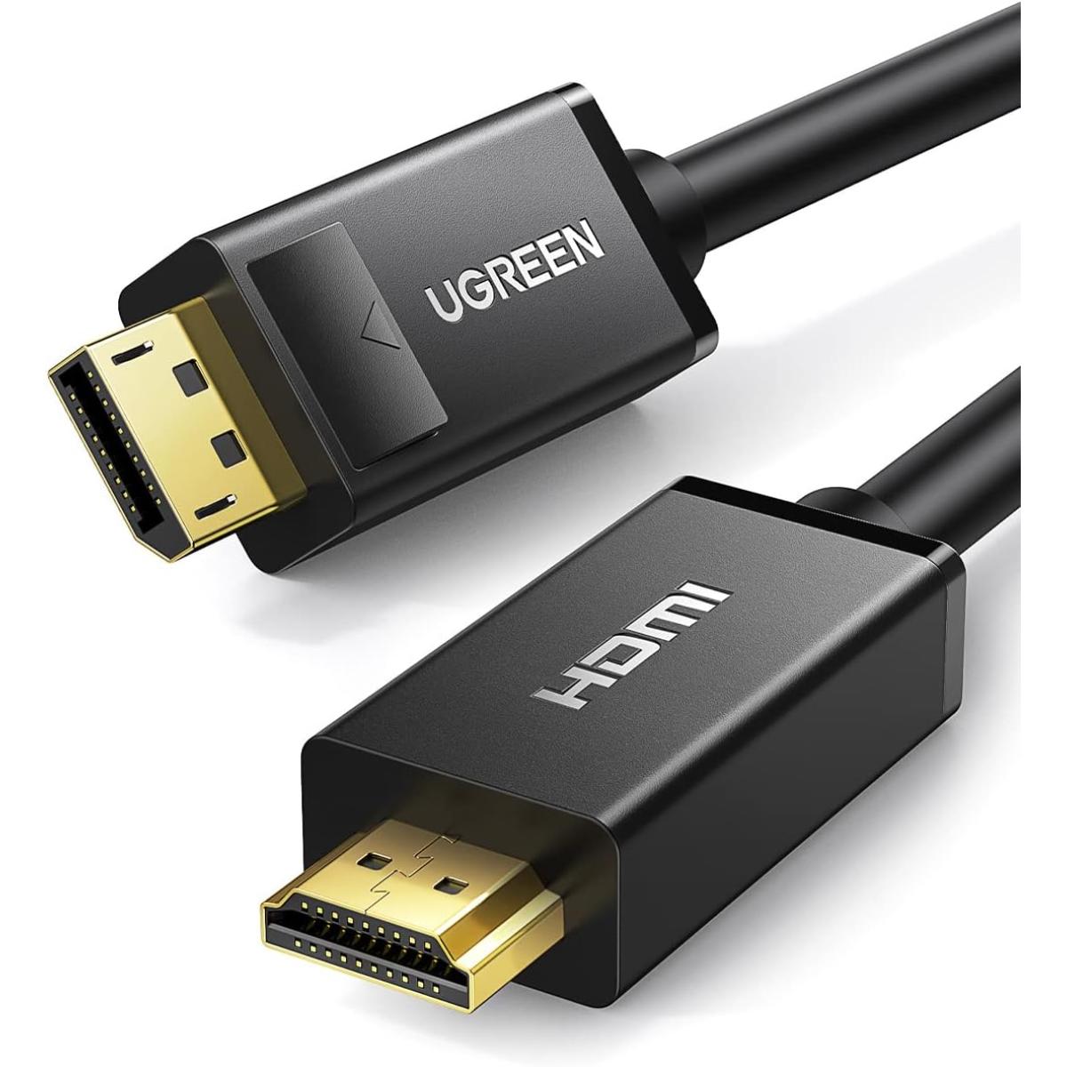 UGREEN 4K Displayport to HDMI Cable Uni-Directional UHD DP to HDMI Connector Video Display Cord for HDTV Monitor Projector Computer 6FT
