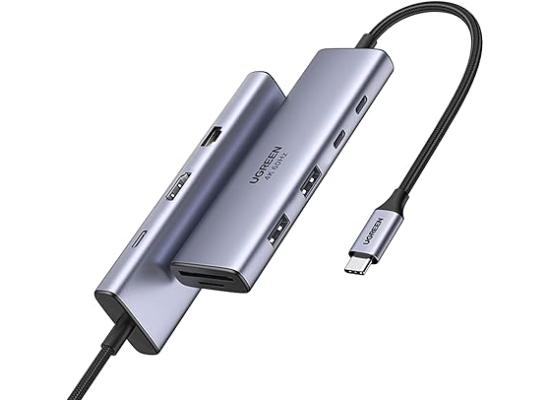UGREEN Revodok 9 in 1 USB C Hub Gigabit Ethernet Adapter 4K@60Hz HDMI, 100W PD Charging,USB A&C Data Ports, SD/TF Card Reader, Compatible with Mac M1, M2, M3, iPad, iPhone 16 Pro/Pro Max, Steam Deck