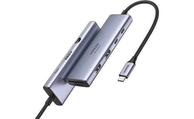 UGREEN Revodok 9 in 1 USB C Hub Gigabit Ethernet Adapter 4K@60Hz HDMI, 100W PD Charging,USB A&C Data Ports, SD/TF Card Reader, Compatible with Mac M1, M2, M3, iPad, iPhone 16 Pro/Pro Max, Steam Deck