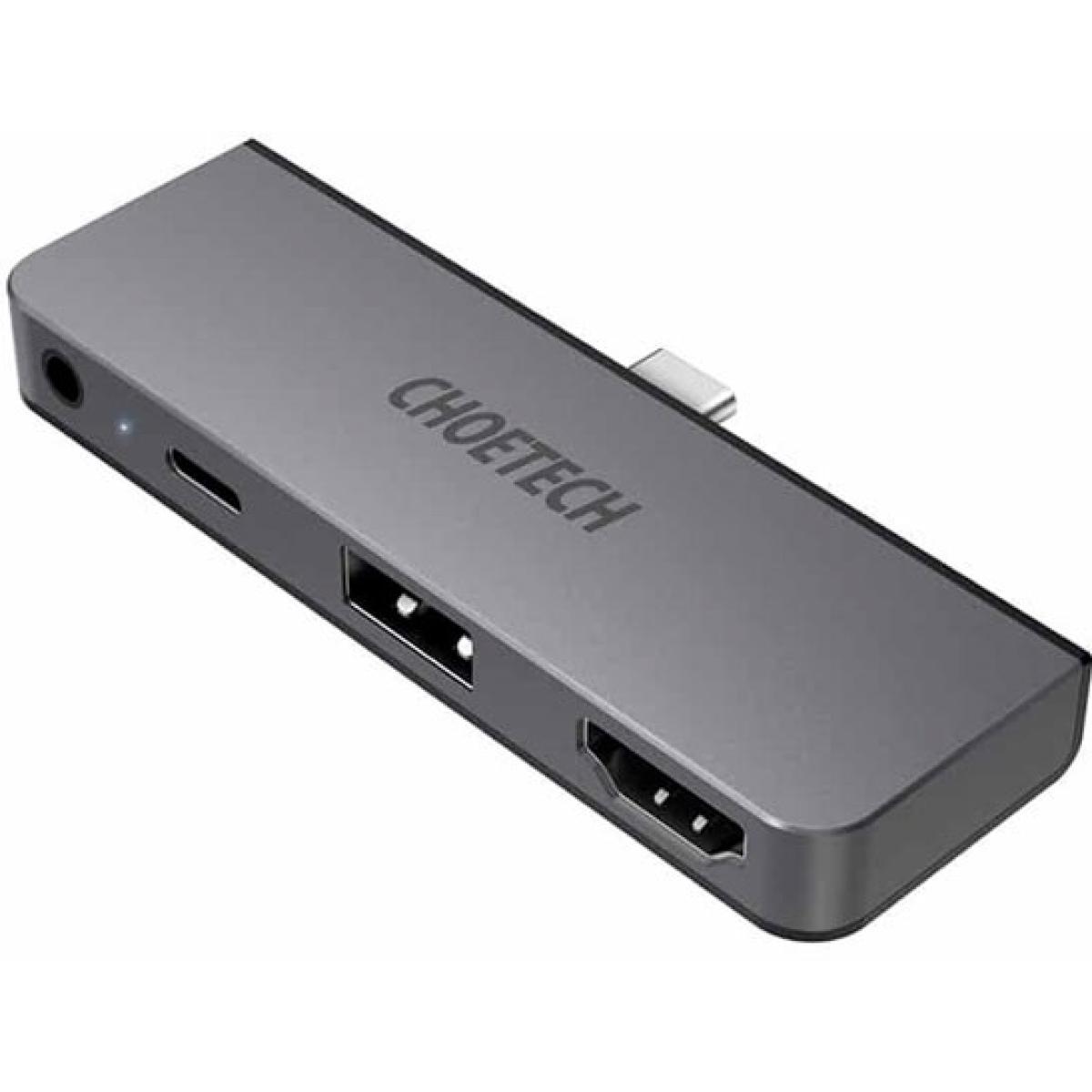 CHOETECH HUB-M13 4 IN 1 USB Type-C ADAPTER HUB WITH 4K HDMI, 60W PD POWER, USB 2.0, 3.5mm Audio Jack