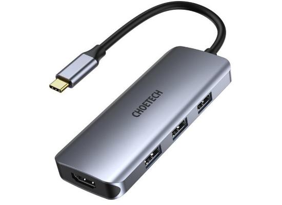CHOETECH HUB-M19 7 IN 1 USB Type-C ADAPTER HUB WITH 4K HDMI, 100W PD POWER, 2 USB 3.0, SD/TF CARD READER