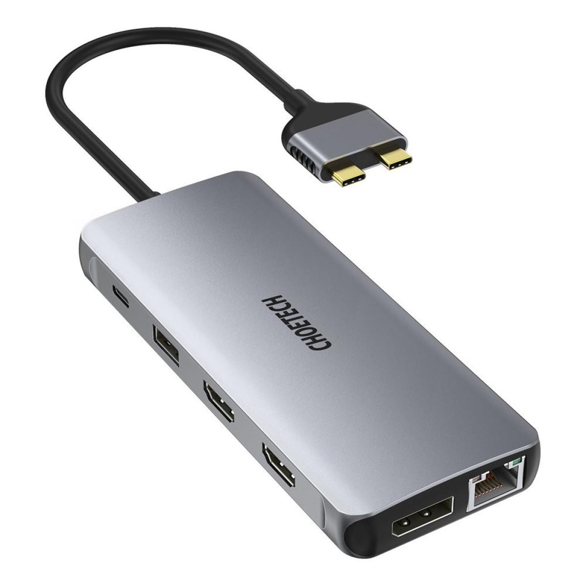 CHOETECH HUBM26 12 IN 1 2xUSB TypeC ADAPTER HUB WITH 4K HDMI, 100W PD