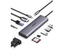 UGREEN CM498 USB C Hub, USB-C 10-in-1 Dongle with Dual Monitor 4K HDMI and VGA, 1Gbps Ethernet, 100W PD, 3 USB 3.0 Ports, 3.5mm Audio Jack, SD/TF Card Slots, Multi Adapter