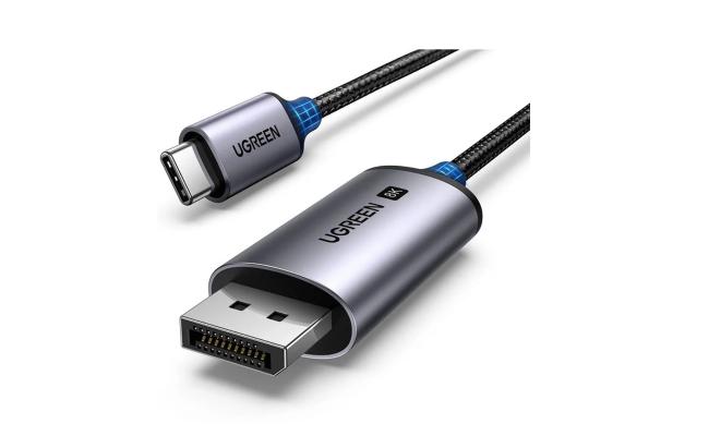 UGREEN  USB C Male To Display Port Male Support Up To 8K@60Hz 2M (Gray)