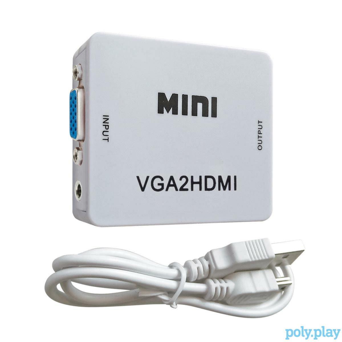 Mini VGA to HDMI (Female) Full HD 1080P Adapter With Audio 3.5 Connector For PC Laptop,Projector