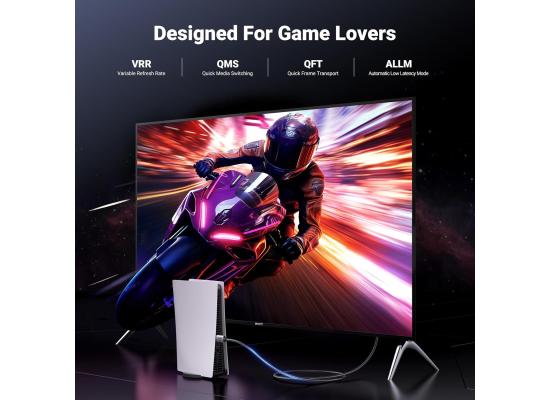 UGREEN 8K HDMI 2.1 Cable 48Gbps 6.6FT, Certified Ultra High Speed HDMI Cord Aluminum, 4K@240Hz 120Hz 10K 8K@60Hz, HDCP 2.2&2.3, eARC HDR 10 Dolby Compatible with PS5/Blu-ray/Roku TV/Switch 2/Mac mini