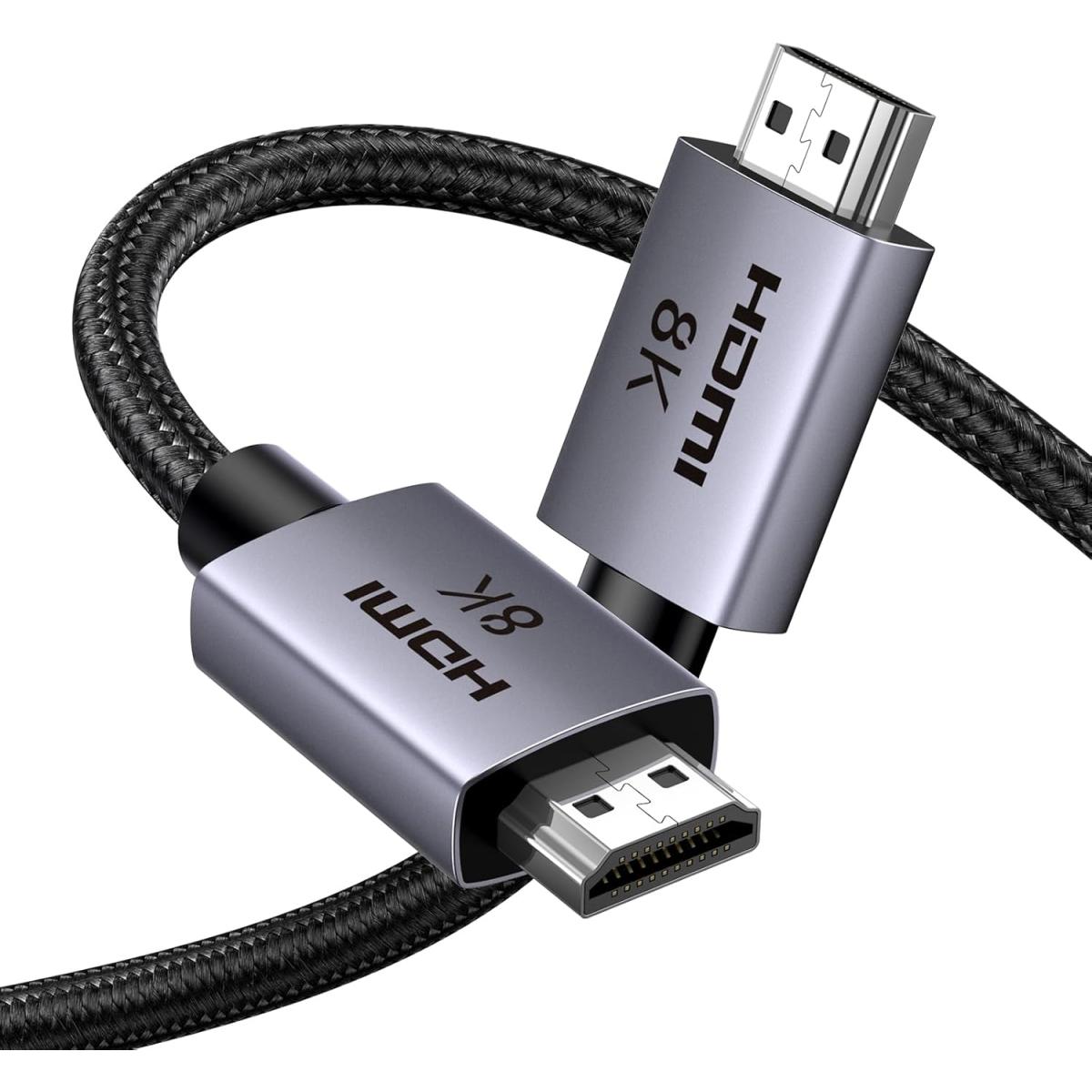 UGREEN 8K HDMI 2.1 Cable 48Gbps 6.6FT, Certified Ultra High Speed HDMI Cord Aluminum, 4K@240Hz 120Hz 10K 8K@60Hz, HDCP 2.2&2.3, eARC HDR 10 Dolby Compatible with PS5/Blu-ray/Roku TV/Switch 2/Mac mini