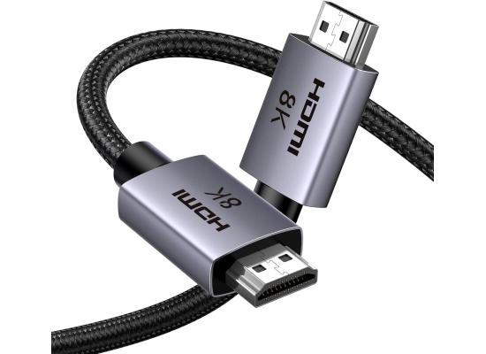 UGREEN 8K HDMI 2.1 Cable 48Gbps 6.6FT, Certified Ultra High Speed HDMI Cord Aluminum, 4K@240Hz 120Hz 10K 8K@60Hz, HDCP 2.2&2.3, eARC HDR 10 Dolby Compatible with PS5/Blu-ray/Roku TV/Switch 2/Mac mini