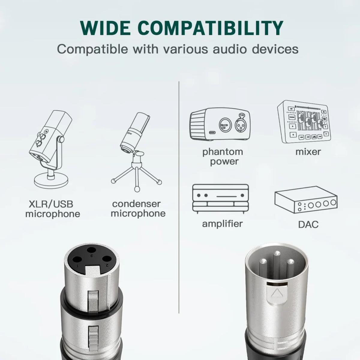 Fifine L9 XLR Cable With 10 Feet Length For Connecting Any Xlr Mics With Any Xlr Interfaces Or Audio Mixers