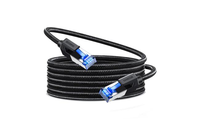 UGREEN Cat 8 Ethernet Cable 15M, High Speed Braided 40Gbps 2000Mhz Network Cord Cat8 RJ45 Shielded Indoor Heavy Duty LAN Cables Compatible for Gaming PC PS5 PS4 PS3 Xbox Modem Router 15M