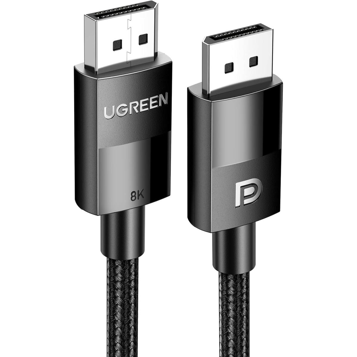 UGREEN Display Port 1.4 Male to Male Plastic Case Braided Cable -3m Support 8K@60Hz, 4K@240Hz