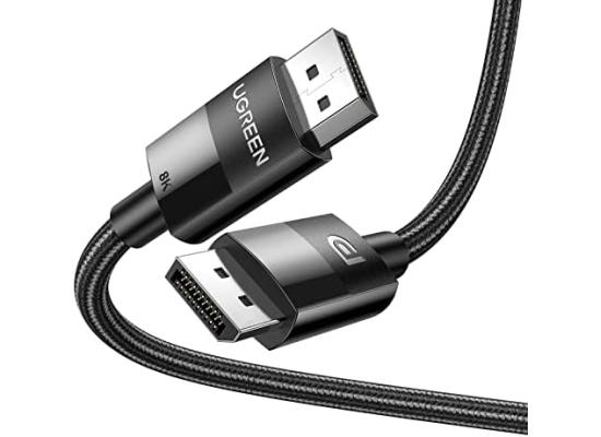 UGREEN Display Port Male to Male, Support Up To 1080P@240Hz/ 2K@165Hz/ 4K-144Hz/ 8K@60Hz Cable Braided 5m (Black)