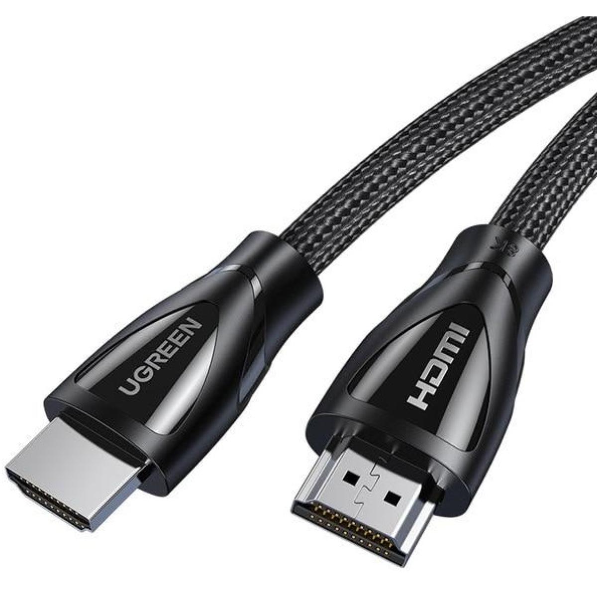 UGREEN (HD140) HDMI 2.1 Ultra High Speed Cable Up To 8K@60 , 4K@120Hz, Cotton braided, 180 Degree, Nickel plated- 3M