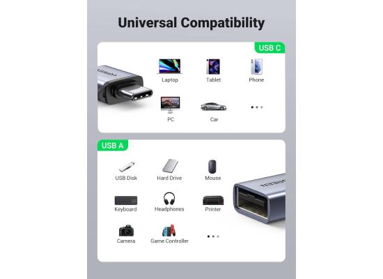 UGREEN USB-C Adapter, USB-C Male to USB 3.0 Female Adapter for MacBook Pro, iPhone 15 Plus, iPad Pro and More Type-C or Thunderbolt 3 Devices