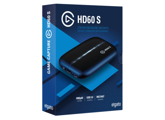 Elgato HD60 S Capture Card 1080p 60 Capture, Zero-Lag Passthrough, Ultra-Low Latency, PS5, PS4, Xbox Series X/S, Xbox One, Nintendo Switch, USB 3.0 