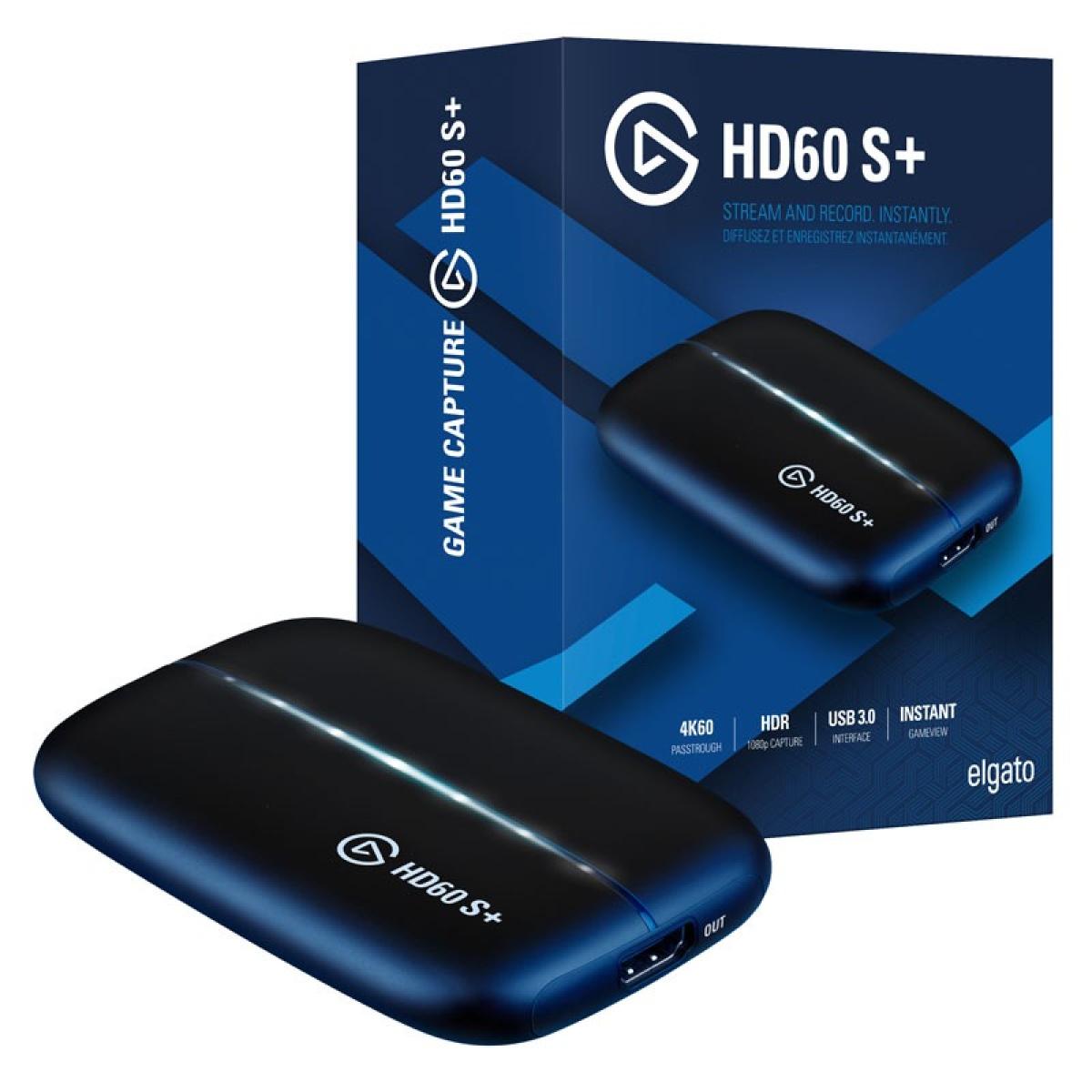 Corsair Elgato HD60 S+ USB Capture Card 1080p60 4K60 HDR10 Zero-Zag Passthrough Ultra Low Latency MultiPlatform PC/PS5/XBOX/MAC