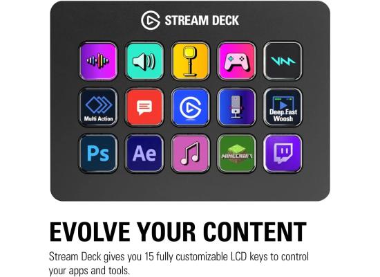 Corsair Elgato Stream Deck MK.2 Studio Controller w/ 15 Customizable LCD keys, For PC & Mac USB 2.0