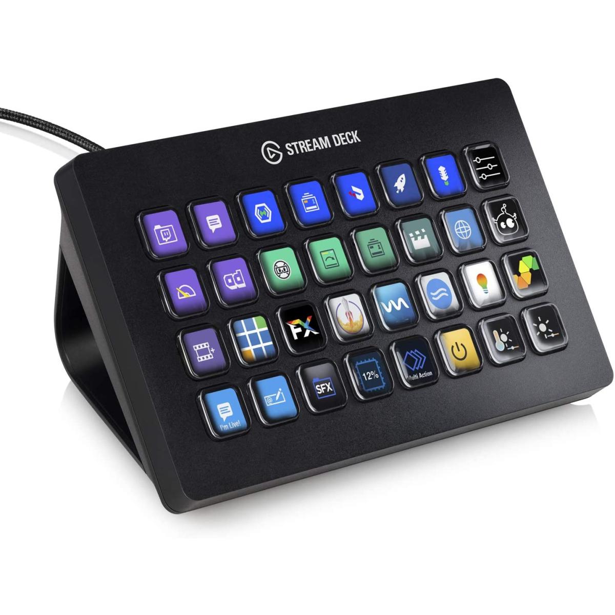 Corsair Elgato Stream Deck XL Live Content Creation & Advanced Stream Controller w/ 32 Customizable LCD keys, For PC & Mac USB 2.0