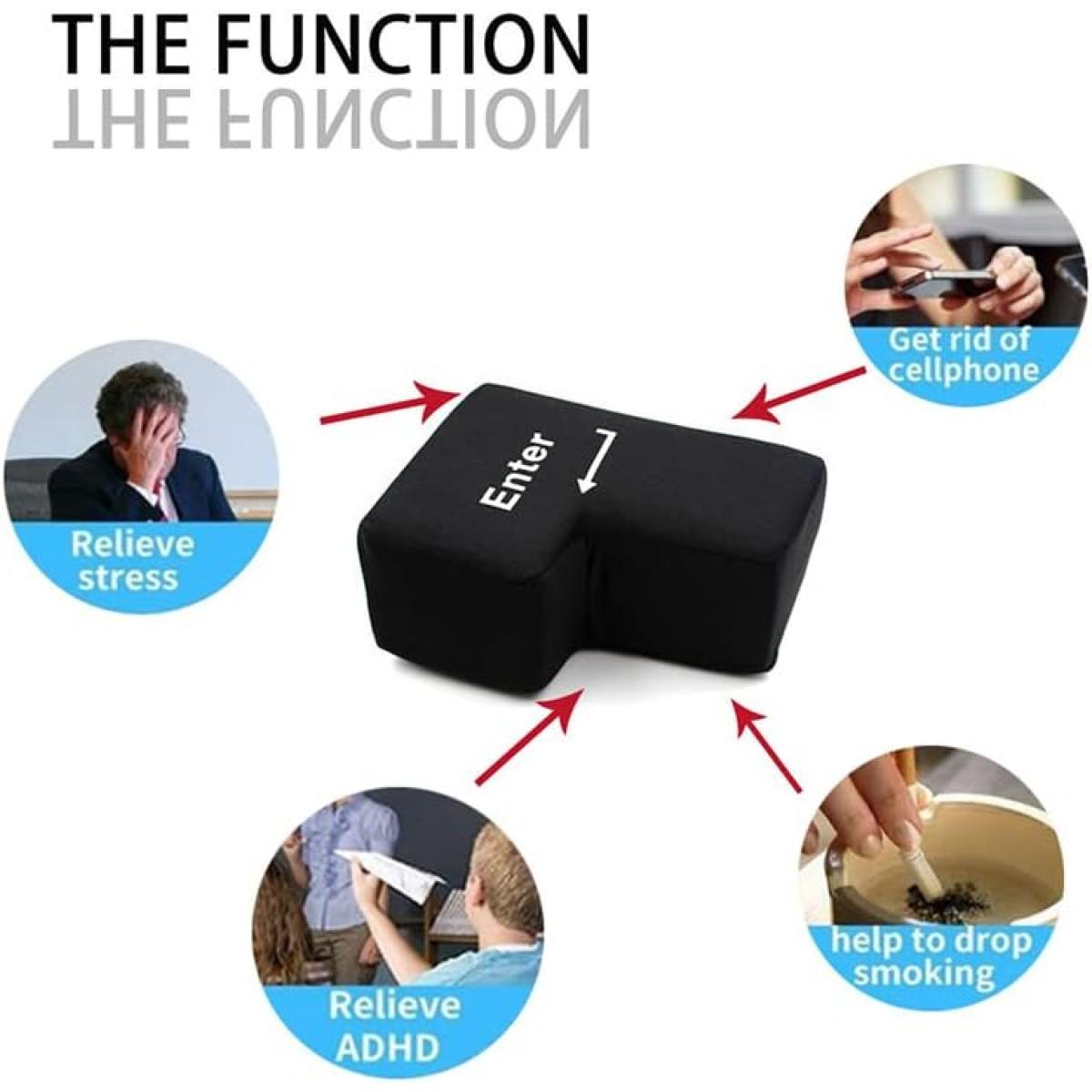 Big Enter Supersized Key USB Pillow Office Desktop Travel Nap for Anti Stress Relief