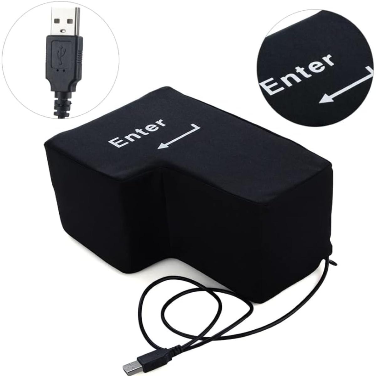 Big Enter Supersized Key USB Pillow Office Desktop Travel Nap for Anti Stress Relief