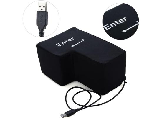 Big Enter Supersized Key USB Pillow Office Desktop Travel Nap for Anti Stress Relief