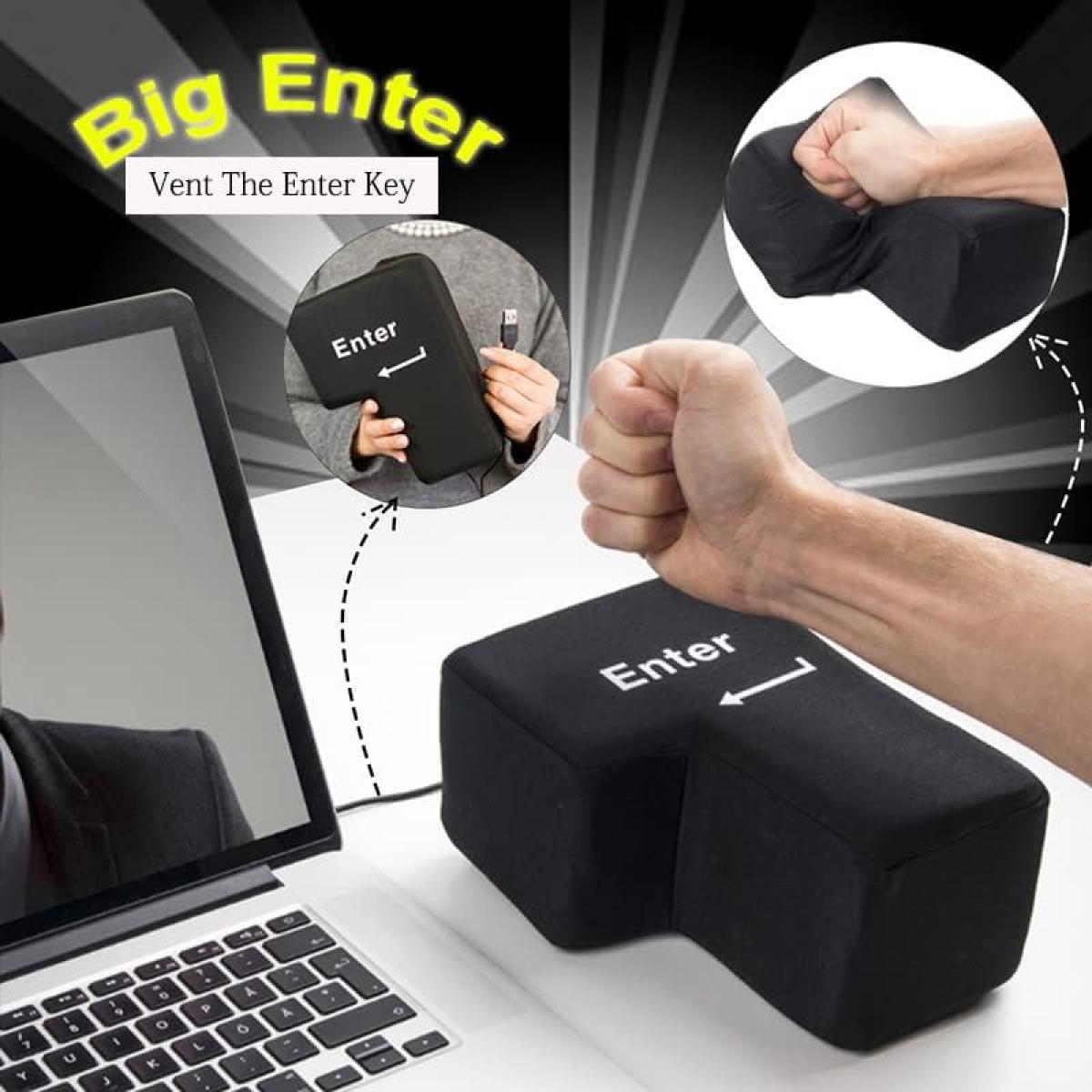 Big Enter Supersized Key USB Pillow Office Desktop Travel Nap for Anti Stress Relief