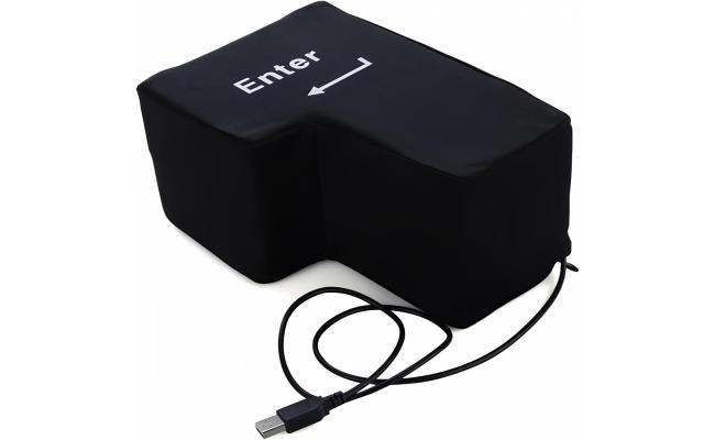 Big Enter Supersized Key USB Pillow Office Desktop Travel Nap for Anti Stress Relief