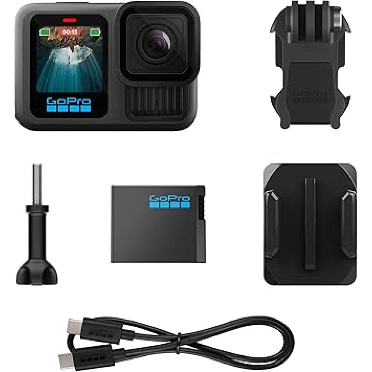GoPro HERO13 Black - Waterproof Action Camera with 5.3K60 Video, 27MP Photo + Compatability with HB-Series Lenses