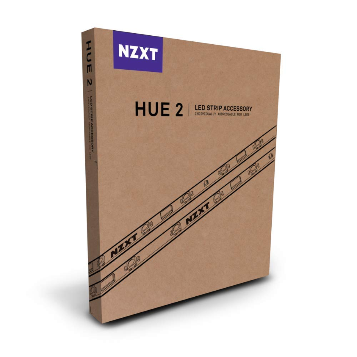 Nzxt - Hue 2 LED Strips - X2 200mm RGB LED Lighting Strips - Magnetic and Double-Sided Tape