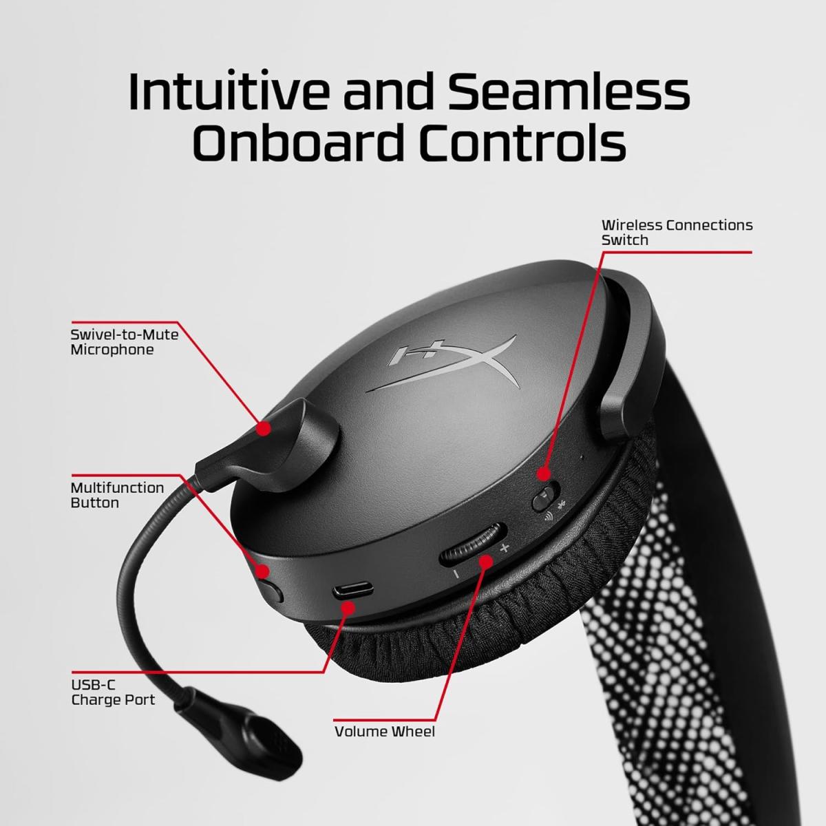 HyperX Cloud Jet Dual Wireless (2.4 GHz & Bluetooth 5.2 ) Gaming Headset, Up to 25 hours Battery Life, Windows Mac, PS4/PS5, Mobile