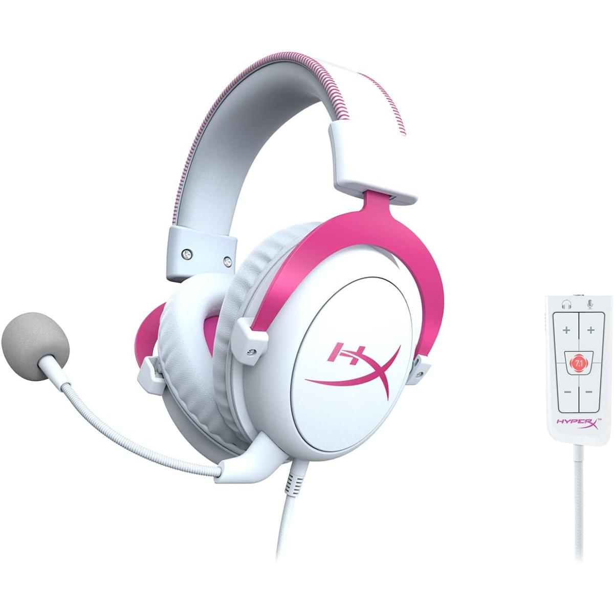 HyperX Cloud II - 7.1 Surround Sound Gaming Headset - White/Pink Version