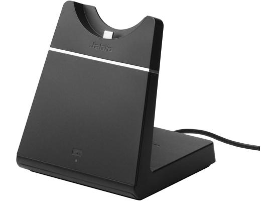 Jabra Evolve 65 TE Wireless Headset with Stand, Binaural Wireless Headphones with Microphone, Link 390a UC Stereo, Two Device Simultaneous Connection, Bluetooth 5.2, Noise Cancelling, Up to 16 Hours