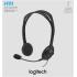 Logitech H111 Wired Headset, Stereo Headphones with Noise-Cancelling Microphone, 3.5 mm Audio Jack, PC/Mac/Laptop/Smartphone/Tablet - Black