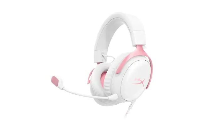 HyperX Cloud III DTS:X Spatial Virtual 3D Surround Sound Gaming Headset w/ Improved Bass & Superior Noise-cancelling Mic Quality & Onboard Controls , Multiplatform Compatibility (USB-C, USB-A, and 3.5mm) - White-Pink HyperX Cloud III DTS:X Spatial Virtual 3D Surround Sound Gaming Headset w/ Improved Bass & Superior Noise-cancelling Mic Quality & Onboard Controls , Multiplatform Compatibility (USB-C, USB-A, and 3.5mm) - White-Pink