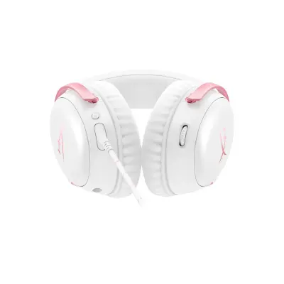 HyperX Cloud III DTS:X Spatial Virtual 3D Surround Sound Gaming Headset w/ Improved Bass & Superior Noise-cancelling Mic Quality & Onboard Controls , Multiplatform Compatibility (USB-C, USB-A, and 3.5mm) - White-Pink