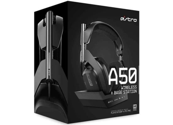 ASTRO Gaming A50 Wireless Headset + Base Station Gen 4, ANC, Dolby Audio. 3D Audio Ready Rechargeable Lithium-ion Battery 15+ Hours Of Life, Usb Sound Card Functionality For PC/PS4/PS5/Mac