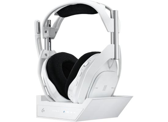Logitech G Astro A50 X Omni-Platform Wireless Gaming Headset + Base Station for PS5, Xbox, PC: PLAYSYNC Video & Audio Switcher, HDMI 2.1 4K 120Hz VRR, <24 bit/48 kHz, 24hr Battery, 2.4GHz & BT - White